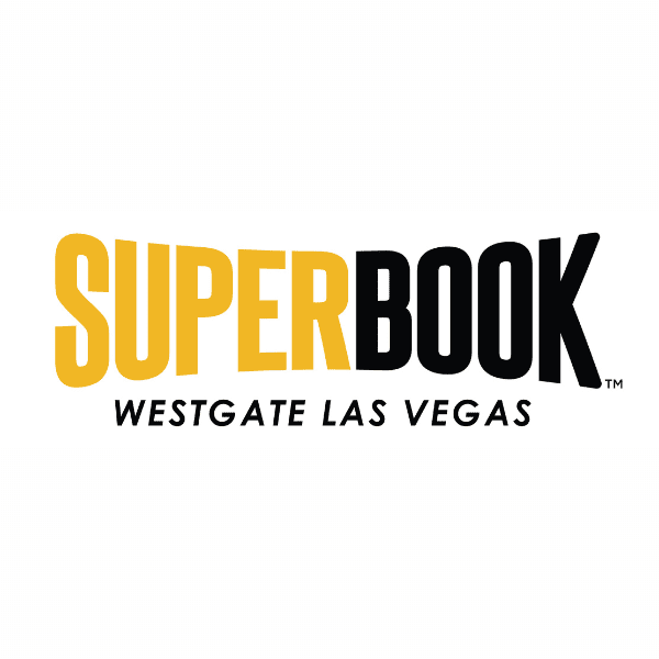 SuperBook at the Westgate logo. SuperBook is located at the Westgate Las Vegas off The Strip.